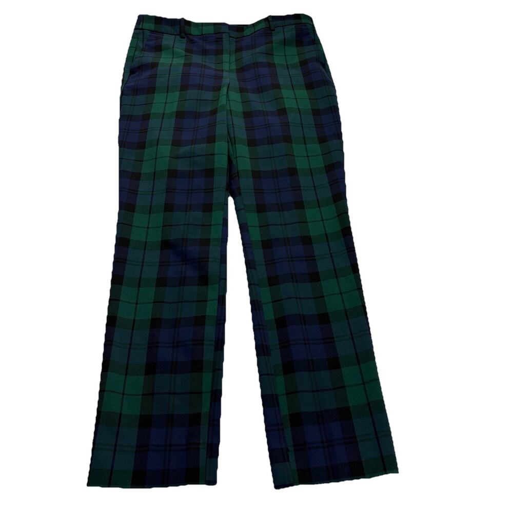 J. Crew Dress Pants Women’s 10 Black Watch Plaid Ruby Full-Length Stretch Tartan - Picture 4 of 16
